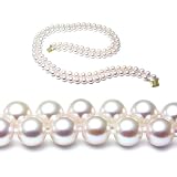 AugustinaJewelry AAA Quality 17-18 Inch AugustinaJewelry Double Strand Round 7-7.5mm White Akoya SaltWater Cultured Pearl Necklace