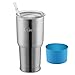 Travel Tumbler, Chunnuo 30 oz Coffee Mug - Double Wall Vacuum Insulated Cup - 18/8 Stainless Steel Tumbler with Straw, Lid and Cover - Dual Hot and Cold