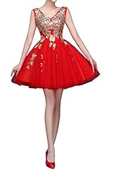 Short Spaghetti Strap Tulle  Lace-Up Natural   Waistline Homecoming Dress  With Rhinestones