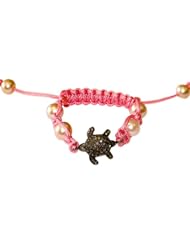Diamond Beads Charm Macrame Bracelet .925 Sterling Silver Handmade Jewelry