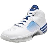 adidas Men's Mad Clima Basketball Shoe,White/Royal/MetallicSilver,18 M