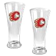 Calgary Flames 2pc 19oz Pilsner Glass Set - Primary Logo NHL Hockey