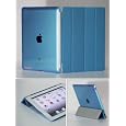 Smart Cover DUAL CASE: Blue Smart Cover FRONT + Blue Crystal Back Protector for Apple iPad 2 new iPad 3 (The new iPad HD)