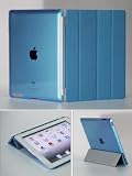 KHOMO DUAL CASE: Blue Smart Cover FRONT + Blue Crystal Back Protector for Apple iPad 2 new iPad 3 (The new iPad HD)
