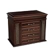 "Genevieve" Mele & Co. Burlwood Walnut Finish Upright Jewelry Box