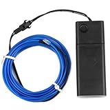 ReFaxi 3メートル 光るカラーモール　有機ELネオンワイヤー　点灯・点滅機能付（ブルー）