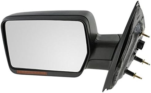 2007-2008 Ford F150 F-150 Pickup Truck Power Heated Textured Black Manual Folding with Turn Signal Lamp (without Puddle Light & Auto Dim) Rear View Mirror Left Driver Side (07 08)