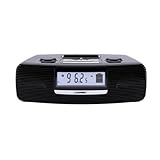 Unirex CX-100 AM/FM Alarm Clock Radio Active Speaker System BLACK
