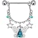 Blue Zircon Elaborate Butterfly Nipple Ring