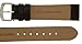 JP Leatherworks Mens Genuine Italian Leather Watchband - Black - 18mm Width - Long Length Watch Band