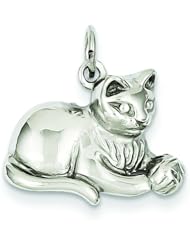14K White Gold Cat Charm Jewelry FindingKing