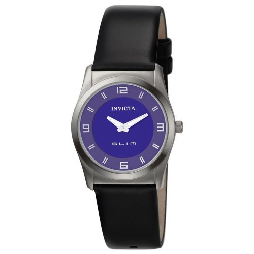 Invicta Women's 5158 Slim Collection Round Black Leather Watch
