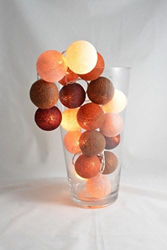 20x White Cream, Lavender blush, Maroon, Saddle Brown, Sienna (2,68,76,77,79) Cotton Ball String Lights, Ball Lights, Cotton Lights, Fairy Lights, Cotton Ball Lights, Bedroom Lights, Party Lights, Wedding Lights