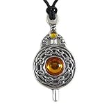 Fianna Shield Celtic Mystery Pewter Pendant on Corded Necklace