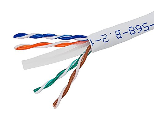 Monoprice Cat6 Bulk Bare Copper Ethernet Cable, UTP, Solid, Riser Rated (CMR), 500MHz, 23AWG (113677)