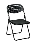 Folding Chair with Plastic Seat and Back Black