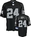 Michael Huff Jersey: Reebok Black Replica #24 Oakland Raiders Jersey