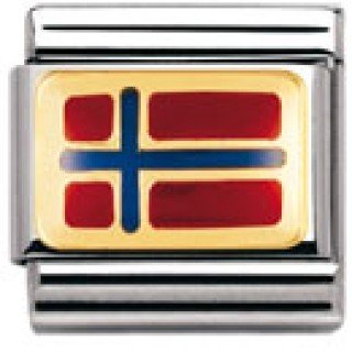 Nomination Composable Classic FLAGGE EUROPA Edelstahl, Email und 18K-Gold (NORWEGEN) 03023 Preisvergleich