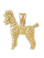 Dazzlers Solid 14k Gold Poodle Dog Charm Pendant Available in three colors from jewelsberry (weights: 1.0 grams only)