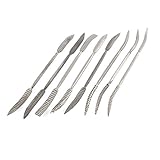 uxcell 針ファイル　金属素材　グレー　195mm長い　ラウンドフラット　8枚入り