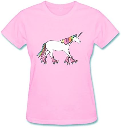 Women Unicorns Funny Girls Humor Youth Cartoon T-Shirt Large Pink