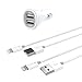 Kanex 2 Port 3.1 Amp USB Car Charger 1.0/2.1A Port and 2 Lightning to USB Cables, White