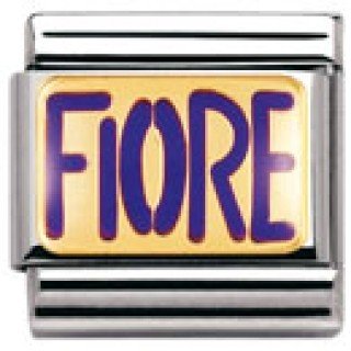 Nomination Composable Classic WRITINGS SPORT Edelstahl, Email und 18K-Gold (FIORE) 030252 Preisvergleich