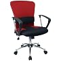 Mid-Back Mesh Adjustable Office Computer Chair w/ Arms,Burgundy