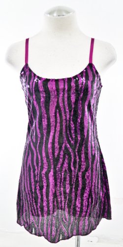 Free People Intimately Pink Black Striped Sequin Tank Tunic Dress
