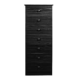 Casual Style Black Finish 7 Drawer Storage Lingerie Chest