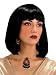 Cleopatra Egyptian Wig Theatre Costumes Accessory Black Medium Length Wig With Bangs Fringe