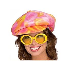 Rubie's 70s yellow Disco Hat with Glasses