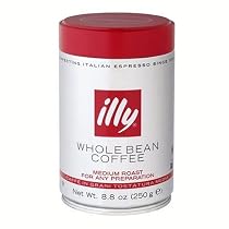 illy Caffe Normale Whole Bean (Red Top) Coffee, 8.8 Ounce Tins (Pack of 2)