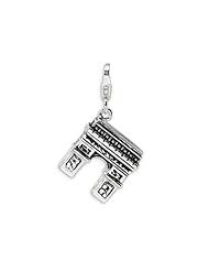 Amore LaVita(tm) Sterling Silver 3-D Enameled Arc De Triomphe w/Lobster Clasp Charm for Charm Bracelet