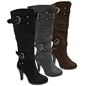 Anne Michelle by Journee High Heel Microsuede Boot