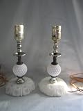 Set of 2 - Vintage Milk Glass Hobnail 