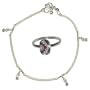 Anklet Toe Ring Pair Silver Jewelry Set for Women 9.75 inches