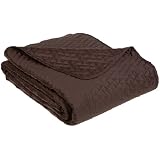Bellino Fine Linens Raso Queen Coverlet, Chocolate by 