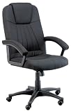 Chairbarn Black Fabric Executive Chair w/ Black Painted Metal Base Weight Capacity 400lb and Padded Arms