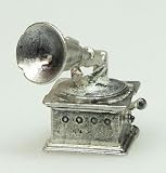 Dolls House Miniature Pewter Gramophones (x2)