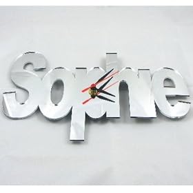 Personalised Name Clock Mirror 35cm x 20cm approx