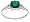 10k White Gold, May Birthstone, Created-Emerald and Diamond Ring, Size 7