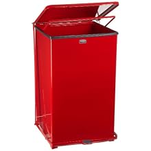 Rubbermaid Commercial Defenders Step Trash Can with Retainer Bands and "Bio Hazard" Imprint, Square