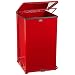 Rubbermaid Commercial Steel The Defenders Step Waste Can with Retainer Bands, Legend "Bio Hazard", Square