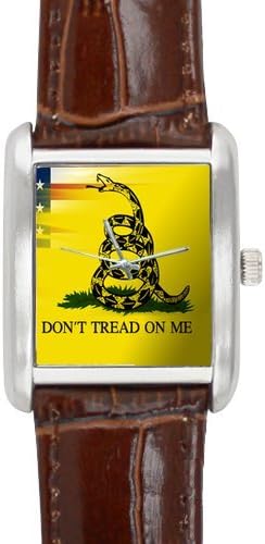Unique Design Gadsden Flag Don't Tread On Me Square Leather Alloy High-grade Watch