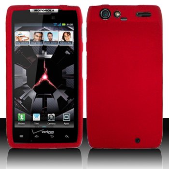 For Vrrizon Motorola Driod Razr XT912 Accessory - Red Hard Case Protector Cover + Free Lf Stylus Pen