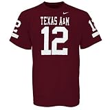 Nike Texas A&M Aggies #12 Maroon College Football Replica T-shirt