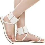 Erica04 Rhinestone Thong Flat Sandal WHITE