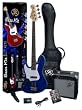 SX BG2K/LH/LPB w/BA1565 Left Handed Bass Guitar Package w/Bass Amp Carry Bag, Instructional DVD and Strap