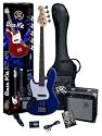 SX BG2K LH LPB w/BA1565 Left Handed Bass Guitar Package w/Bass Amp Carry Bag, Instructional DVD and Strap